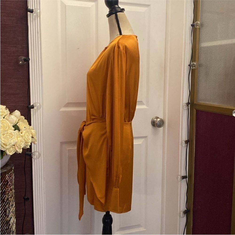 Hello Molly Vibrant Orange Long Sleeve Dress, US4 - Picture 9 of 12